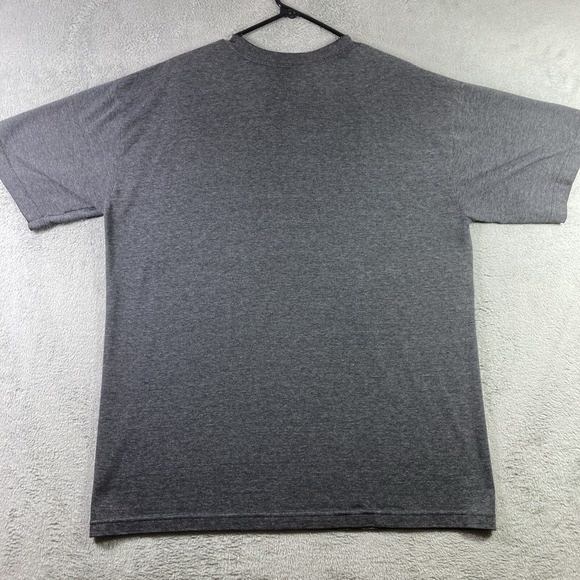 Adidas Shirt Adult Large Dark Gray Logo Sports Workout Casual Comfort SS - Picture 12 of 12